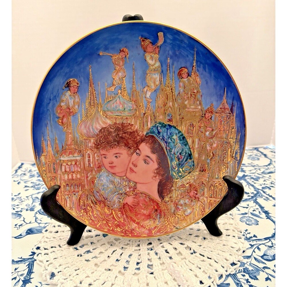 Edna Hibel Collector's Plate - Holiday Joy - Limited Edition